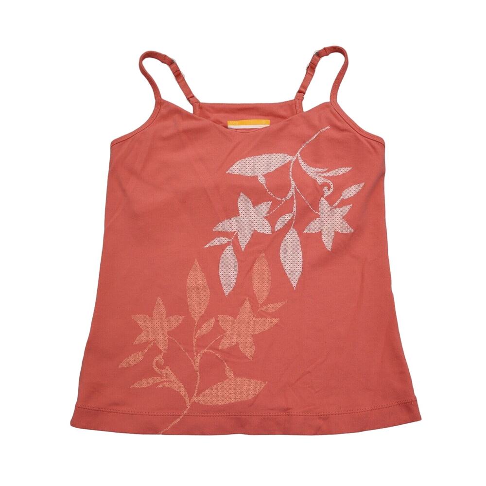 Lucy Shirt Girls S Orange Sleeveless Adjustable Spaghetti Strap Floral Tank Top